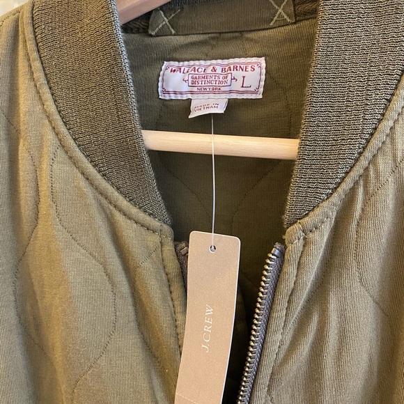 Mens J Crew Bomber Jacket, Army Green - Picture 3 of 4